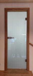 Eiche Massivholzzarge mit Glastür, Maßanfertigung